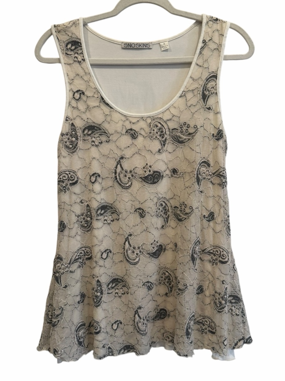 Vintage Y2K Sno Skins Paisley Lace Swing Tank Top‎ size medium